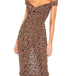 NEVER BEEN WORN MAJORELLE Leopard Midi Body Con Dress, Size XL- TAGS ON